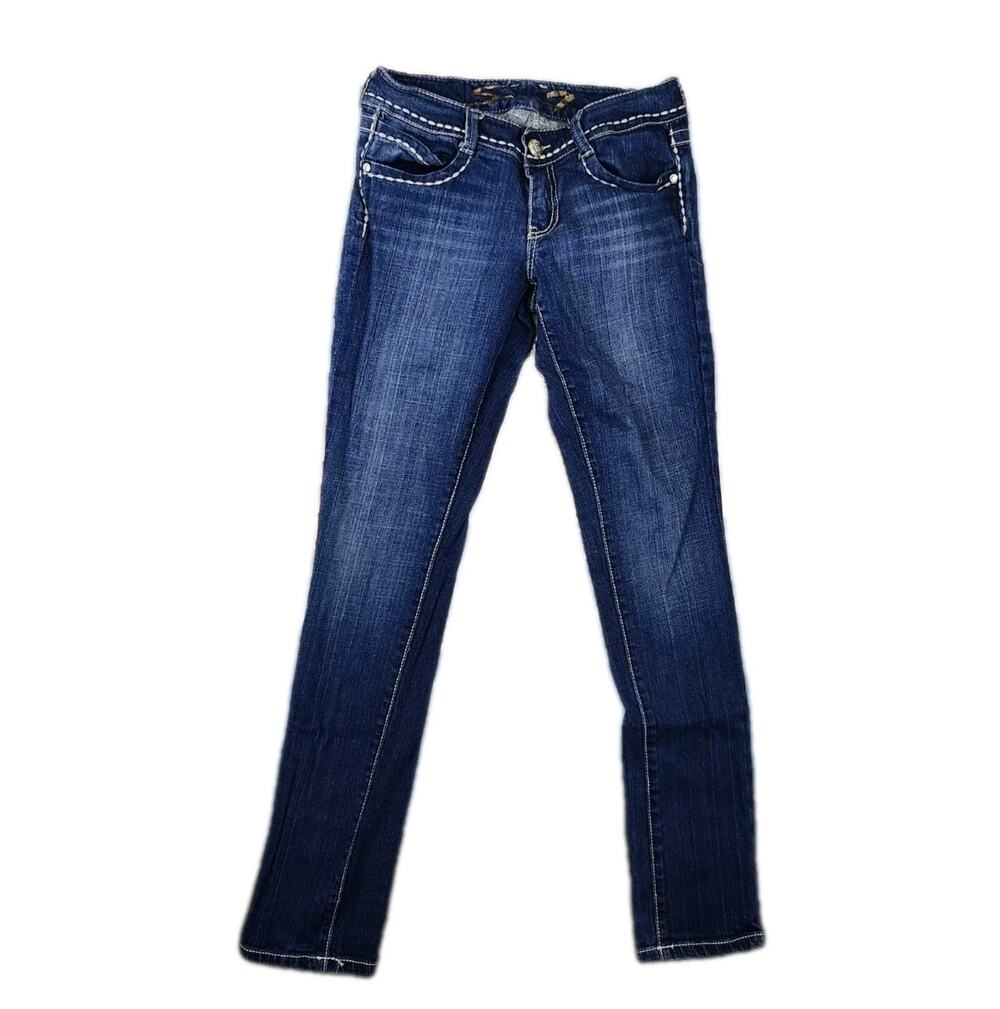 Seven 7 For All Mankind Jeans Womens Size 27 Straight Leg Ankle Whip Stitch EUC
